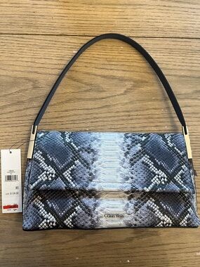 Calvin Klein Berne  blue gray snakeskin shoulder bag. NWOT. Never used.